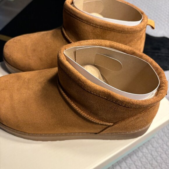 SO Lupita Women's Low Boots Faux Fur Lined Chestnut Color Size 8 New in Box - Picture 6 of 10